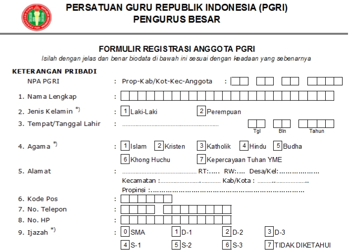 Pendaftaran PGRI Mahakam Ulu - Persatuan Guru Republik Indonesia Cabang Mahakam Ulu